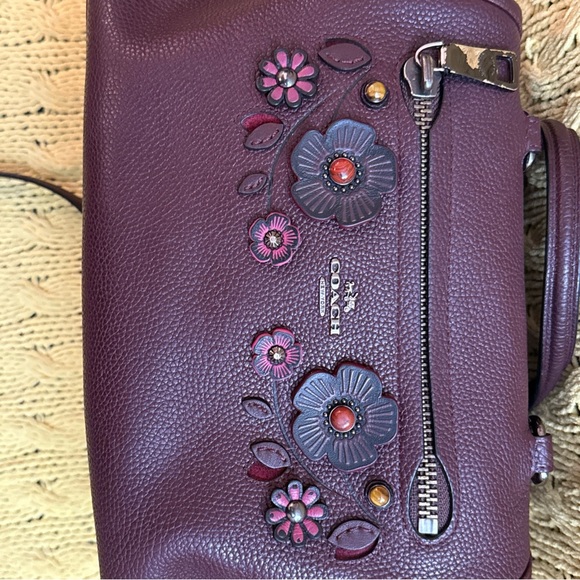 Coach Primrose Satchel In Willow Floral Oxblood Multi Color Flower - Picture 9 of 16